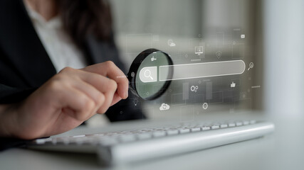 Search engine interface for accessing digital information and online data. Search engine finds...