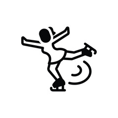 Black solid icon for figure skating