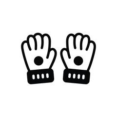 Black solid icon for gloves