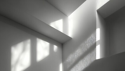 Abstract interior, angled light and shadows