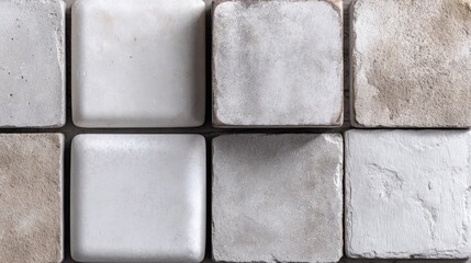 Obraz premium Square tiles in various shades of gray and white.