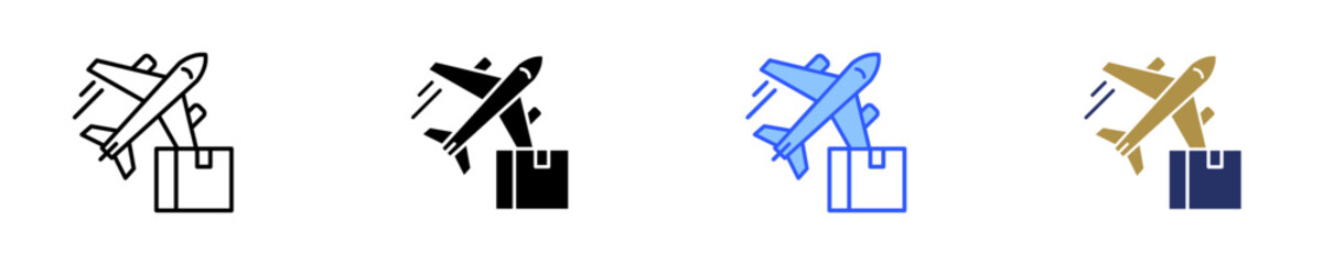 Air Freight  Icon Set Multiple Style Collection
