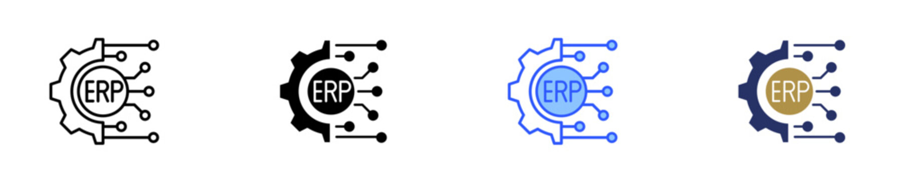 Erp Integration  Icon Set Multiple Style Collection