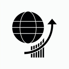 World Economy Icon. Trade and Commercial Curve Update. 