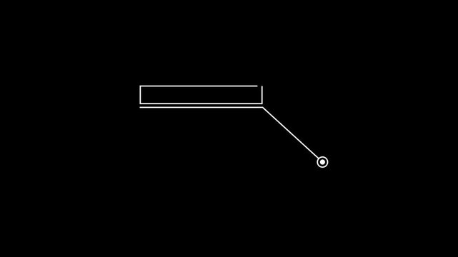 Simple HUD elements frame lines callout animation on black background .