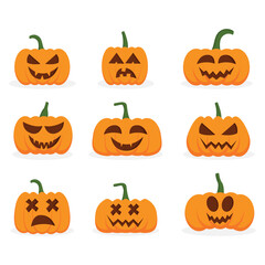 halloween pumpkins set