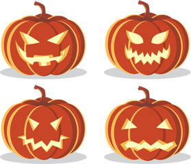 set of halloween pumpkins