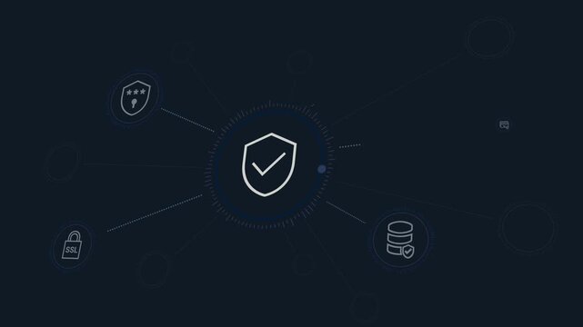 Cybersecurity Icons Animation with Circles