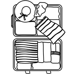 Flat Style Detailed Suitcase and Bag Combination For Travel and Vacation