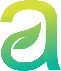 Creative letter a with leaf logo design  Premium Vector
