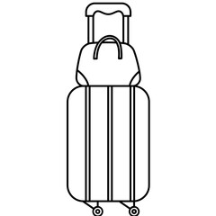 Flat Style Detailed Suitcase and Bag Combination For Travel and Vacation