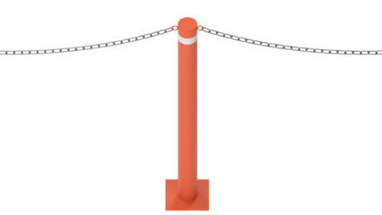 red rope barrier with chine