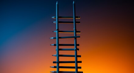 Creative Ladder of Pencils Ascending Against Gradient Background