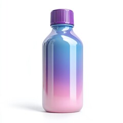 Naklejka premium Pastel Gradient Shampoo Bottle with Soft Shadows on Minimalist White Background Cosmetic Product Packaging Design Branding and Marketing Concept for Beauty Skincare and Haircare Products