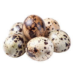 Obraz premium Quail eggs cluster isolated background