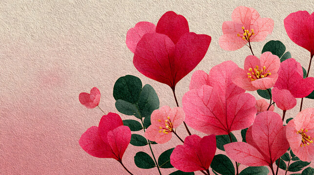 heartfelt floral theme with abstract romantic graphics and creative Valentine's Day-inspired background