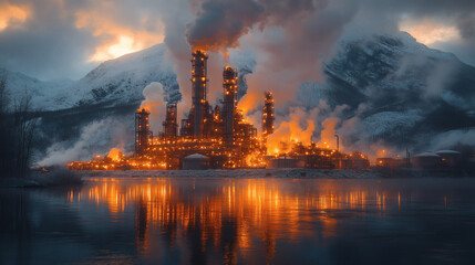 Chrome metallic rendering of an industrial crane