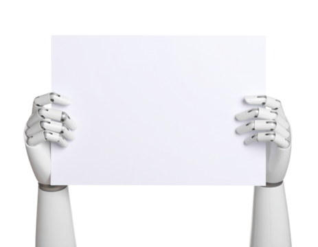 3d man with blank sign - Powered by Adobe