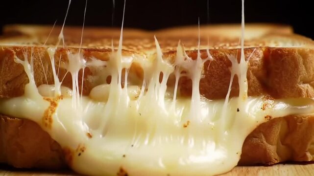 Melted cheese on toasted bread