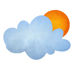 Cloud And Sun Illustration With Texture