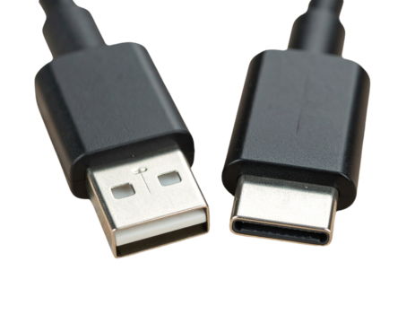 Angled USB-A to USB-C Charging Cable – Dynamic Perspective on White Background