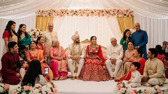 Joyful Wedding Celebration Video: Gathering of Family and Friends for Memorable Occasion Filled with Love and Togetherness