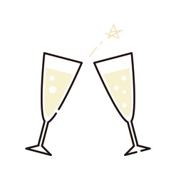 乾杯するシャンパン