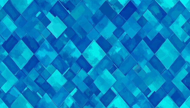 Abstract pattern of overlapping teal and blue squares