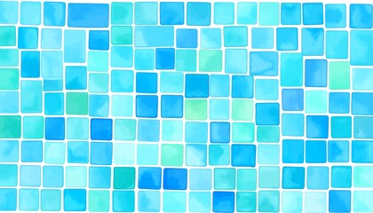 Abstract pattern of square tiles in shades of blue