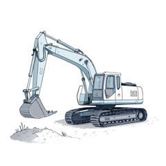 Excavator Vector Icon, Heavy Construction Machinery Icons Set in Black and Orange, Editable Stroke, Vector Illustration Construction Machinery, Construction Equipment Icons Set Editable Stroke
