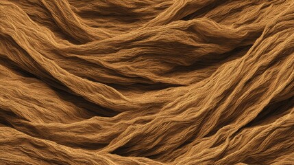 Detailed close-up of textured, flowing brown fibers resembling natural materials.
