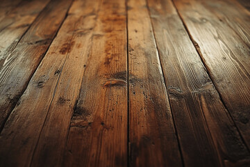 Detailed close-up of a rustic wooden floor showcasing the natural texture