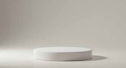 Minimalist White Cylindrical Pedestal on a Softly Lit Neutral Background