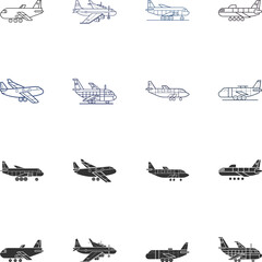 Cargo Plane Flat Illustration in Modern Flat Style