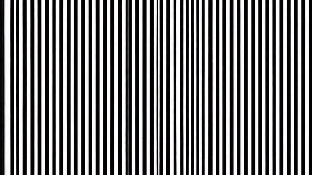 Alternating black and white vertical stripes, varying in width and tightly packed