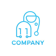 Caring elephant logo. Simple, unique, modern.