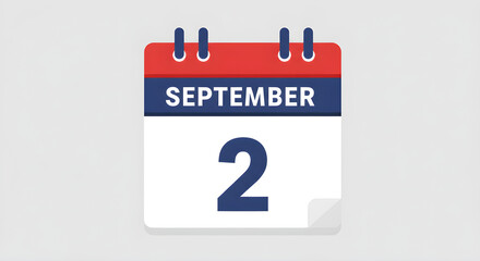 September 2nd Calendar Date Icon | Appointment Schedule Reminder for Business, Events, and Personal Planning