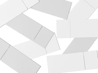 Scattered Event Ticket Mockup 3D Rendering