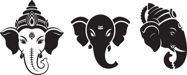 Ganesha Head Profile Vector: Minimalist Hindu Elephant God

Abstract Lord Ganesh Side View: Simple Black and White Illustration

Modern Ganesha Face Art: Spiritual and Clean Design