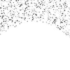 Silver star shaped sparkles confetti frame