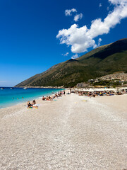 Himare Albanian Riviera coastline on the Ionian Sea in southern Albania beside vlore.