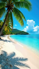 Serene Koh Muk beach scene Azure sky, calm ocean, tropical shore , day, sea, sky