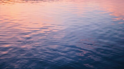 Sunset Reflection on a Calm Lake with Distant Hills