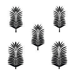 Fototapeta premium Black Palm Leaf Silhouette Collection
