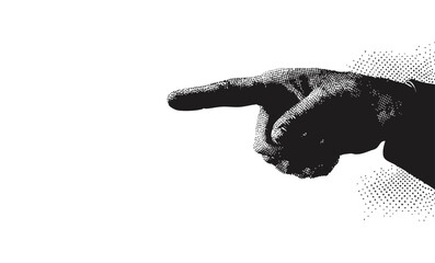 Pointing Gesture of Human Hand Indicating Direction with Index Finger Highlighted in Bold Contrast for Clear Communication Vector Illustration