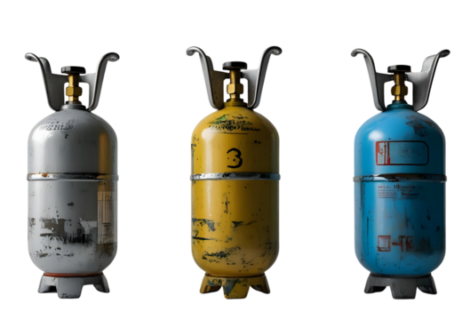 白背景にガスボンベの切り抜き素材