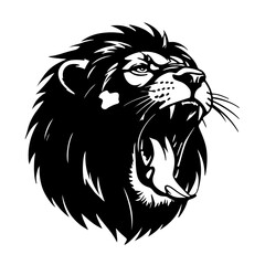 Yawning Lion Icon
A unique and expressive vector icon of a yawning lion, captured in a simple black and white style. This graphic breaks from the typical fierce lion motif