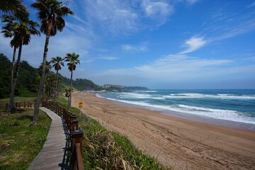 fine seaside walkway on spring day