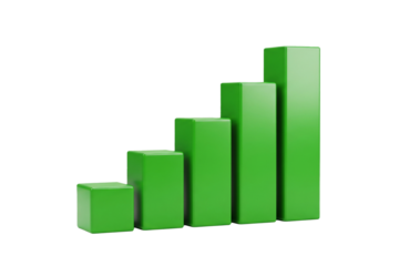 Ascending Green Bar Graph Illustrating Growth