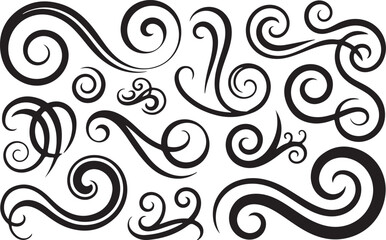 Elegant Swirls Vector Ornaments Set for Decoration and Flourish Elements
